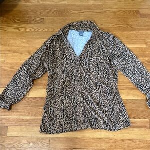 Ann Taylor Brown and Black Animal Print Top